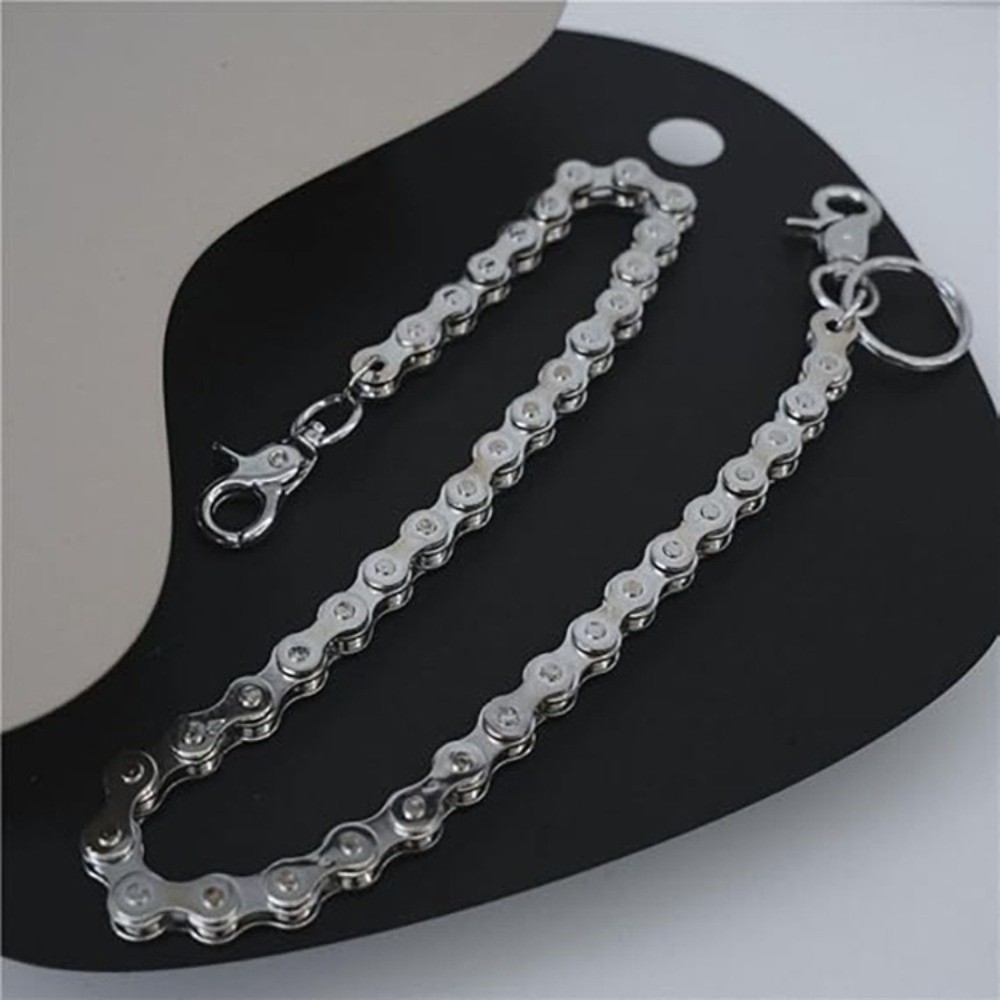 Bicycle Chain - سلسلة خصر فضية بأسلوب الهيب هوب،
