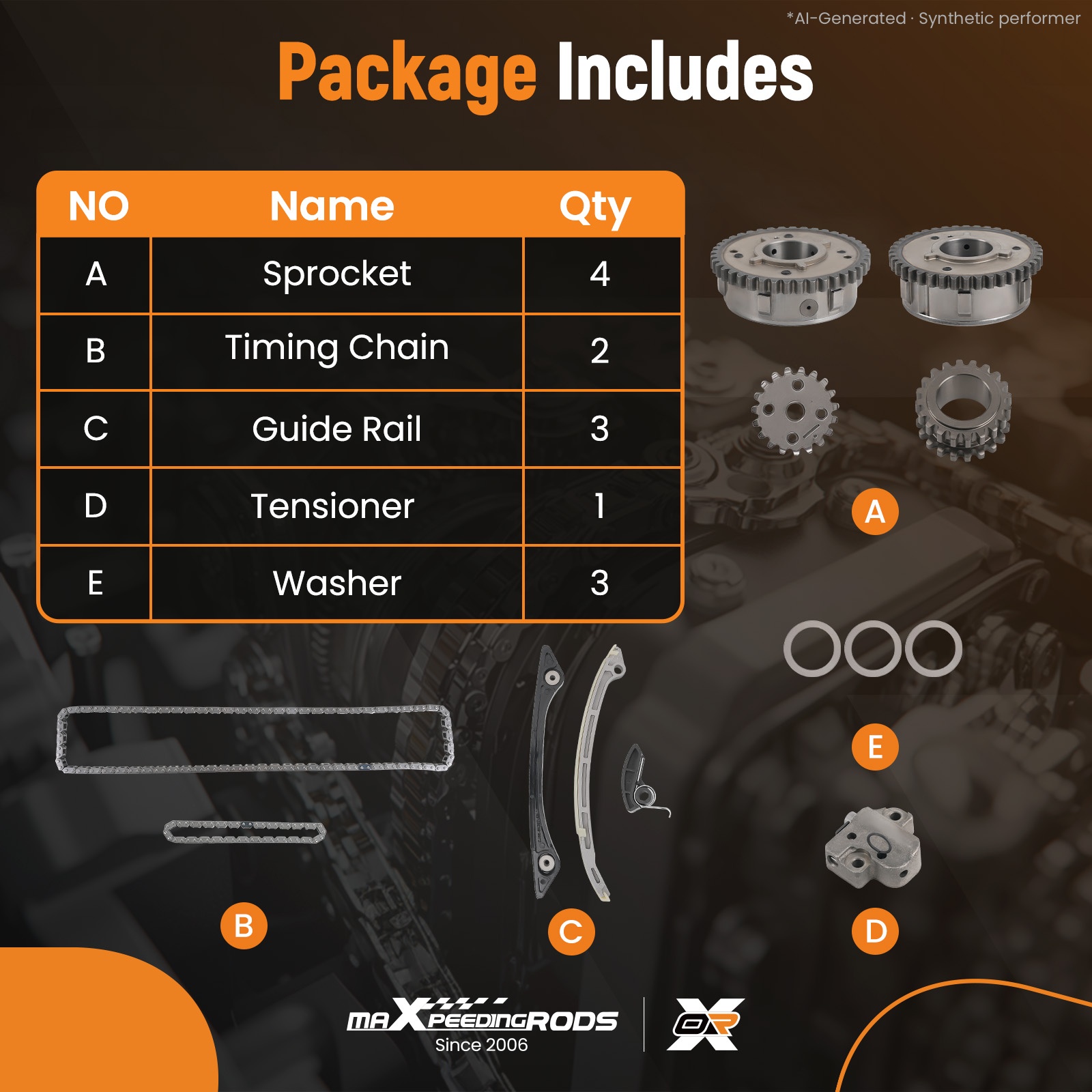 Chain Sprocket Set - مجموعة سلسلة التوقيت وتروس نظام التوقيت